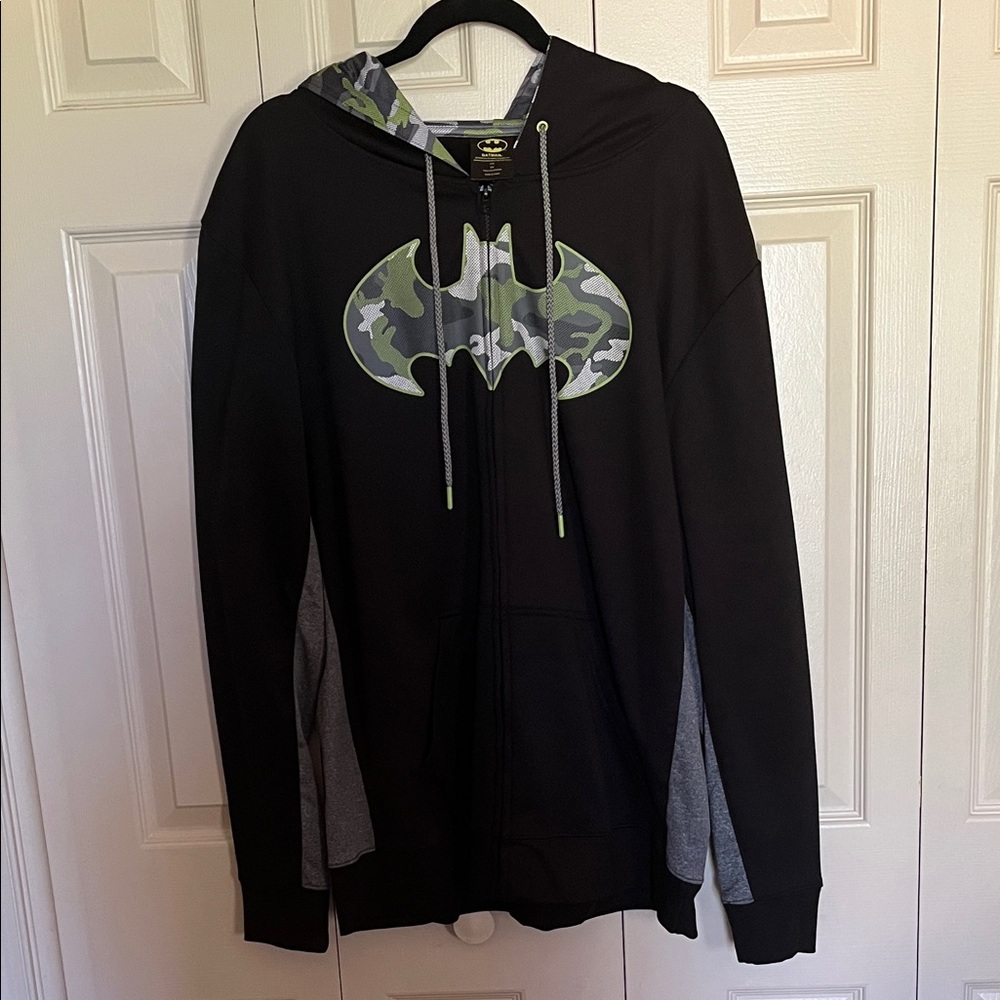 Batman Black Hoodie with Lime Green Accent